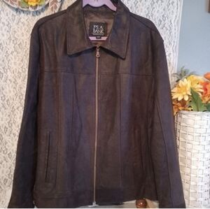 JOS. A. BANK Men's XXL EXECUTIVE COLLECTION GENUINE LEATHER DARK BROWN JACKET